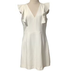 FRENCH CONNECTION Whisper‎ Ruffled V-Neck Mini Dress - Size 10